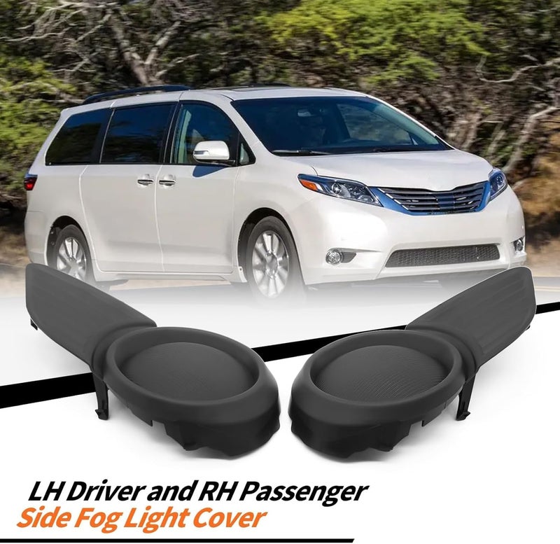 Aspaton 2Pcs Driver and Passenger Side Fog Light Covers Compatible with 2011-2017 Sienna 5212708020 5212808020 TO1039169 TO1038169 - Image 4